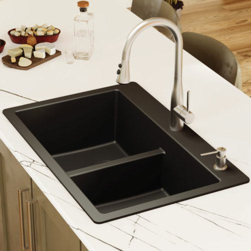 Karran+Quartz+33''+X+22''+50_50+Double+Bowl+Composite+Drop-in+Kitchen+Sink-49947608 - Copy
